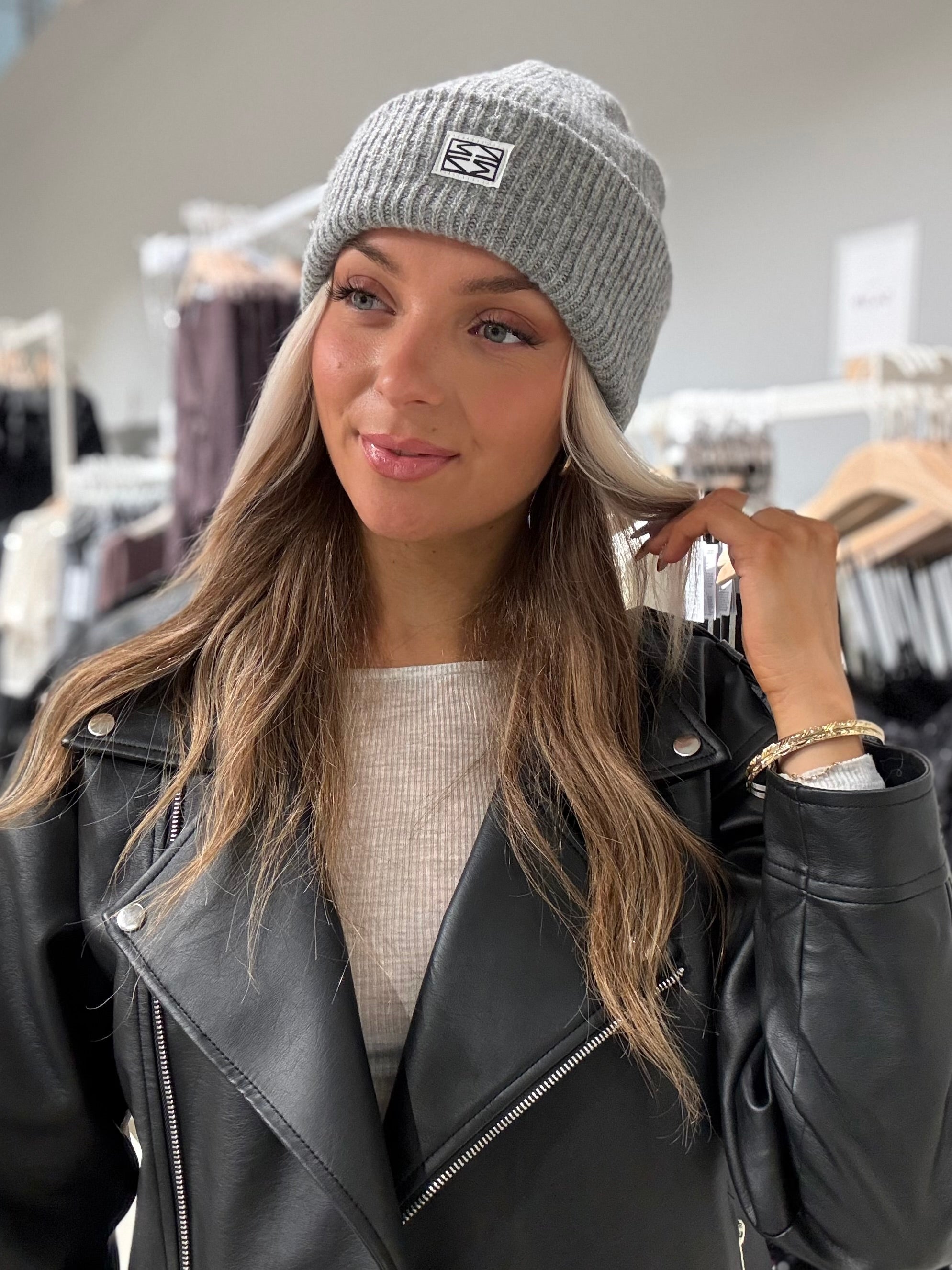 NMNOISY Beanie - Medium Grey Melange